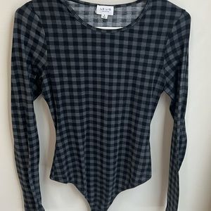 Plaid black & grey bodysuit!